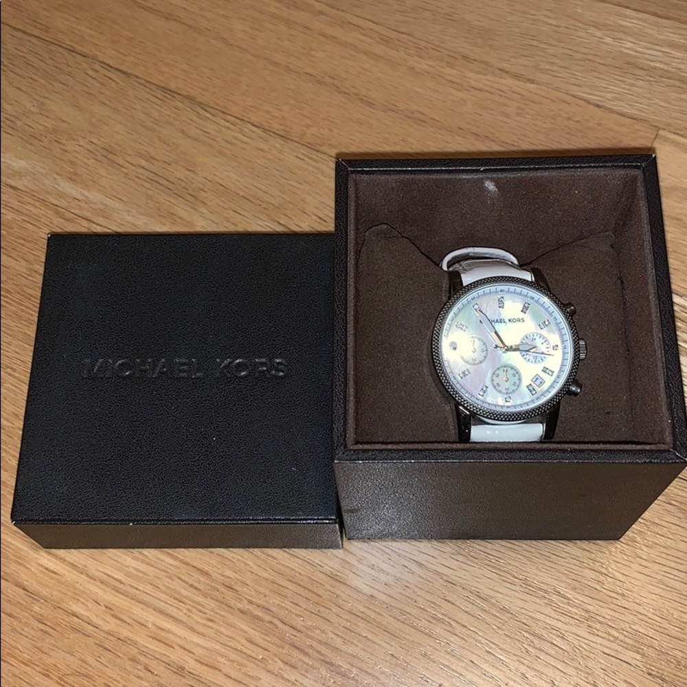 Michael Kors White Pearlized Watch